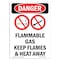 Signmission Safety Sign, OSHA Danger, 14" Height, Rigid Plastic, Flammable Gas Keep, Portrait OS-DS-P-1014-V-1238 - alternate 1